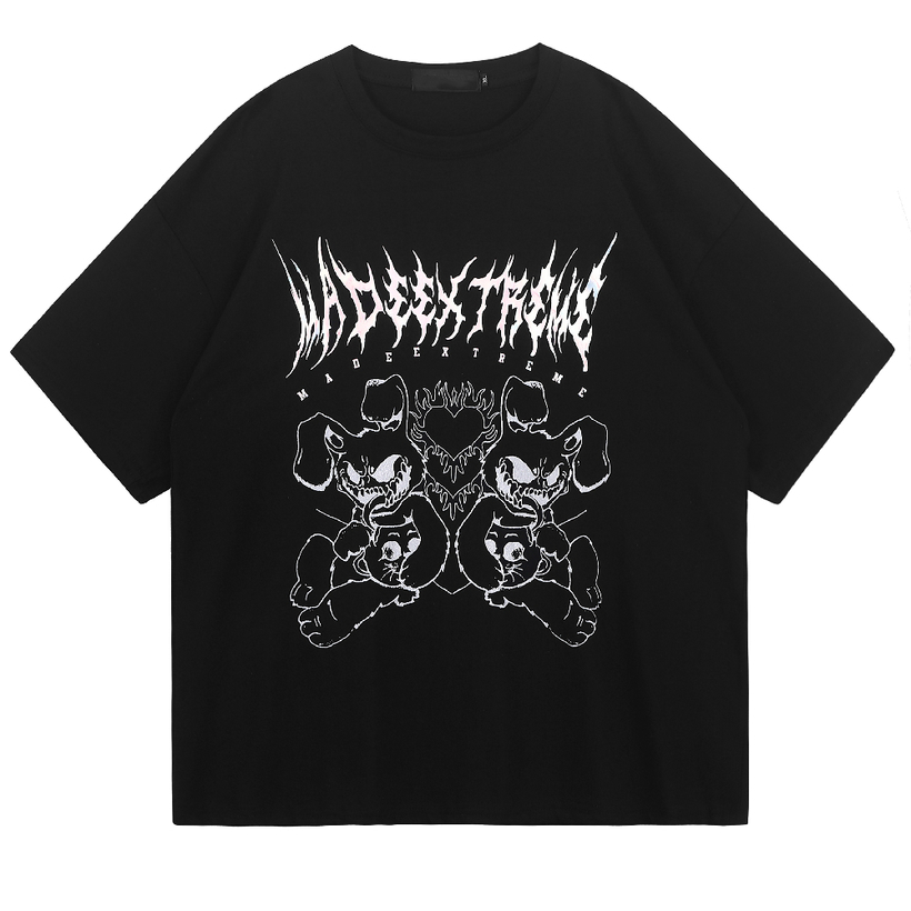 Men's monster print, Harajuku street cloth, cotton large T-shirt, black short sve summer T-shirt
Men's monster print, Harajuku street cloth, cotton large T-shirt, black short sve summer T-shirt
