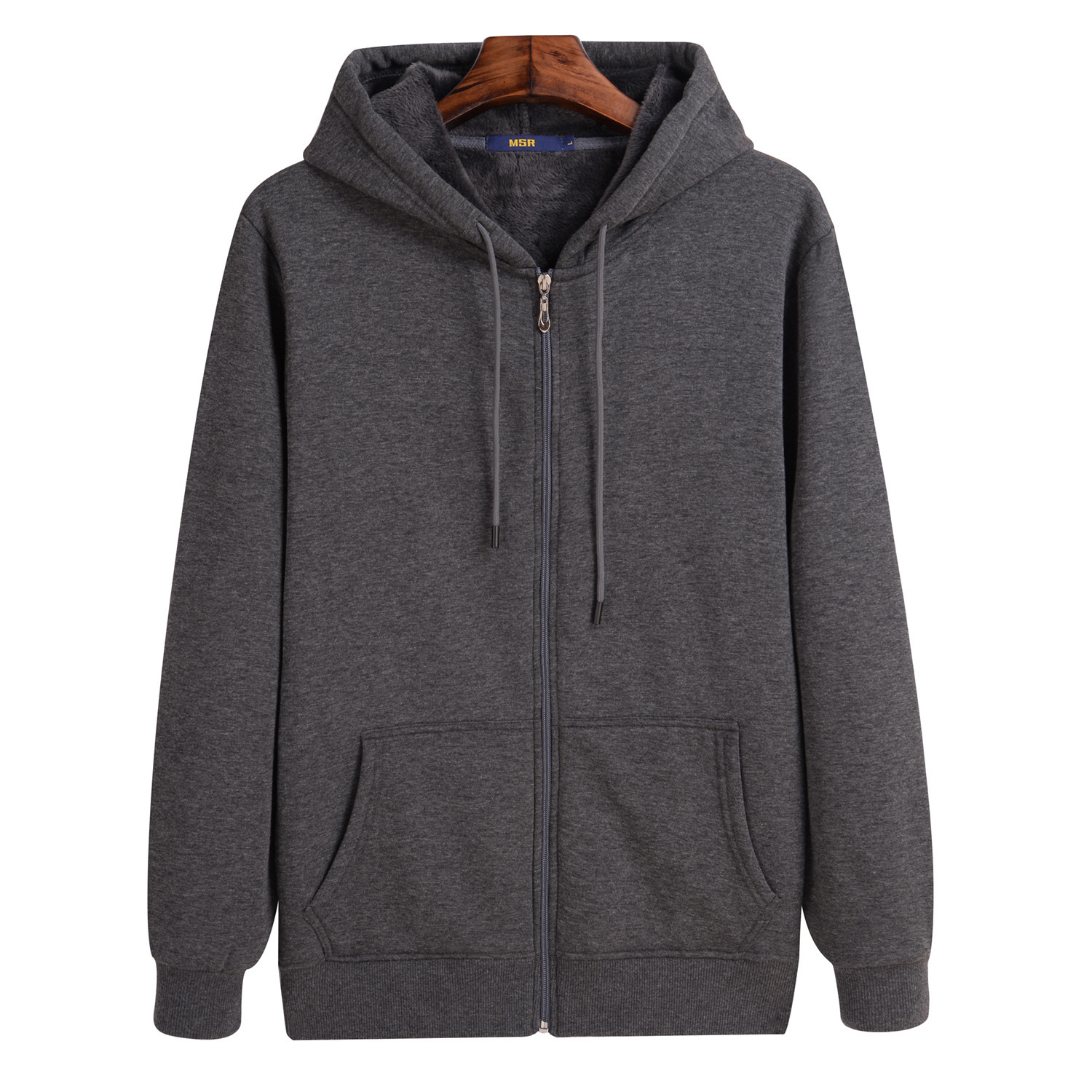 Autumn Winter Mens Sweatshirts Solid Slim Long Sleeve Warm Hoodies Men Stand Collar Zipper Coats Men Hoodies 201020