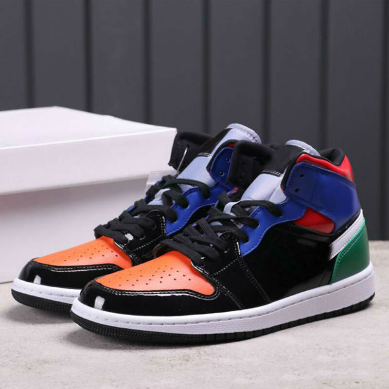 1 Mid SE WMNS Multi Patent shoe women men basketball shoes blue red green black muti color sneakers mens outdoor sports trainers
1 Mid SE WMNS Multi Patent shoe women men basketball shoes blue red green black muti color sneakers mens outdoor sports trainers