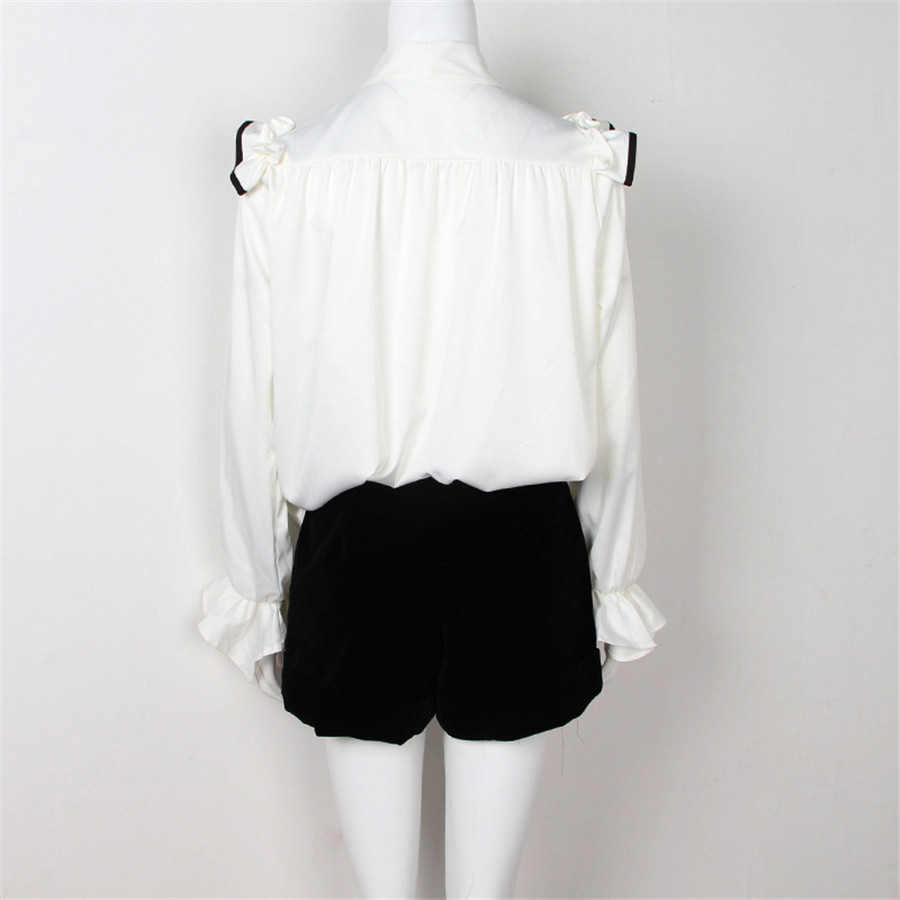 High Quality Sexy Women Long Sleeve Square Collor Chiffon Blouse Shirt #0037 210225