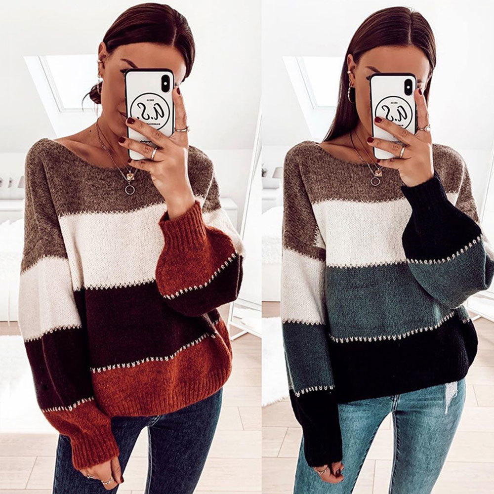 2021 New Casual Lantern Sleeve Loose Sweater Vintage Striped Color Block Patchwork Pullovers Elegant Knitting Jumpers Tops 5ohr, Wine red
2021 New Casual Lantern Sleeve Loose Sweater Vintage Striped Color Block Patchwork Pullovers Elegant Knitting Jumpers Tops 5ohr, Wine red