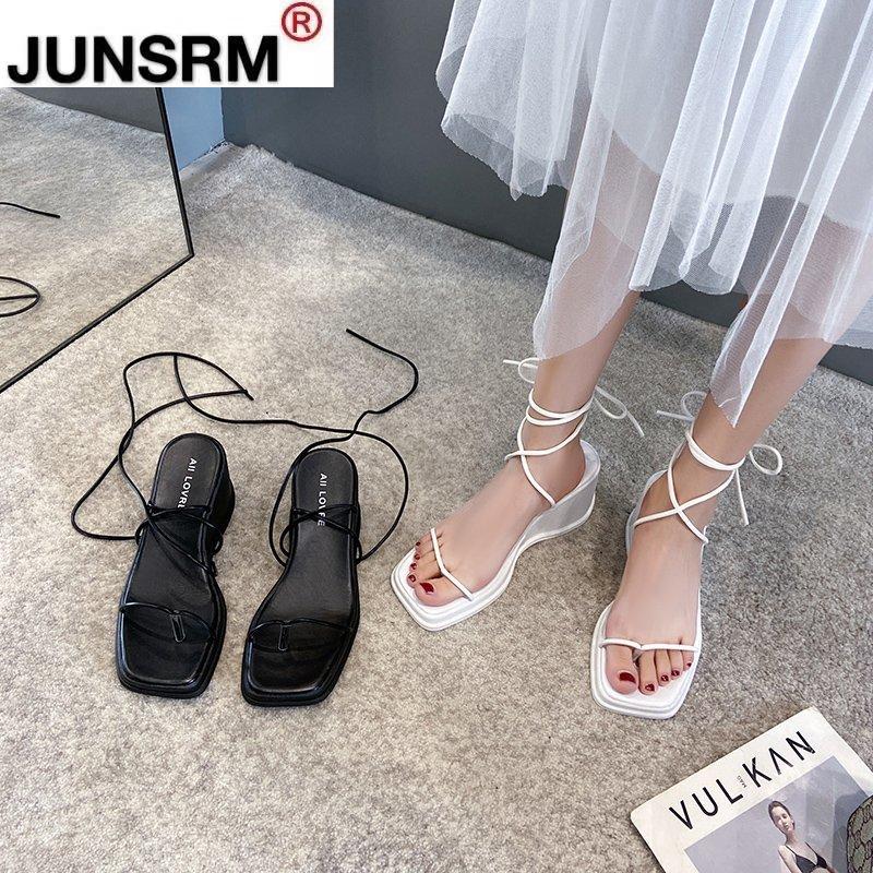 2021 Fashion Square Toe Wedges Women Sandals Lace Up Gladiator Sandal Back Strap Summer Shoes Women Casual Beach Sandal, White
2021 Fashion Square Toe Wedges Women Sandals Lace Up Gladiator Sandal Back Strap Summer Shoes Women Casual Beach Sandal, White