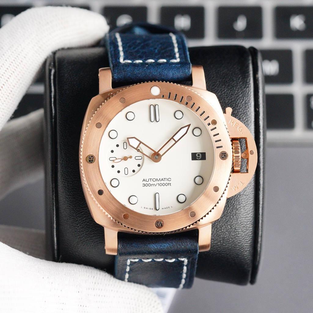 PAM Mens Automatic watches 42mm White color dial 2555 Mechanical leather belt AISI 316L fine steel unisex
PAM Mens Automatic watches 42mm White color dial 2555 Mechanical leather belt AISI 316L fine steel unisex