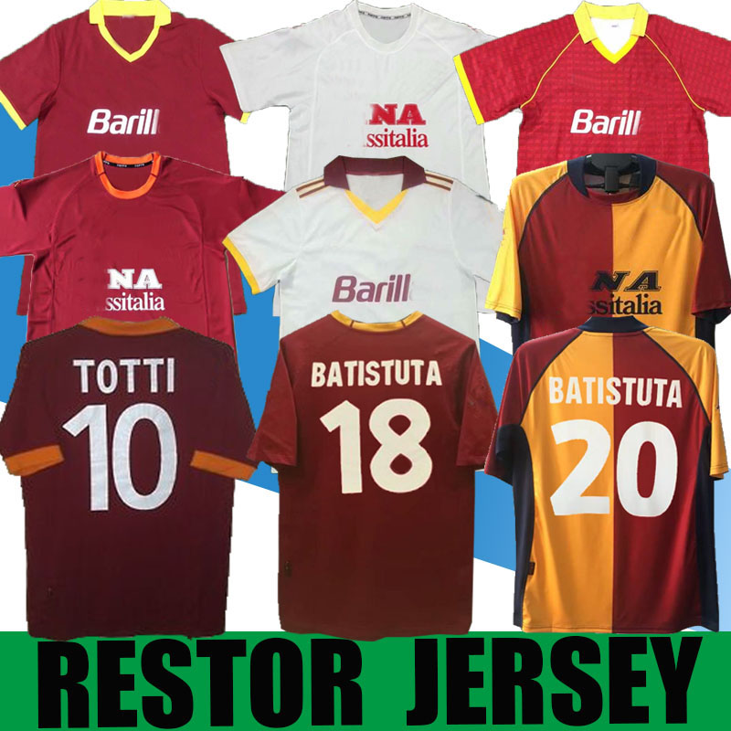 1991 2000 2001 Roma Retro soccer jersey 1992 1994 00 01 TOTTI NAKATA BATISTUTA Candela Montella BALBO 2002 91 92 94 rome Maglia da calcio
1991 2000 2001 Roma Retro soccer jersey 1992 1994 00 01 TOTTI NAKATA BATISTUTA Candela Montella BALBO 2002 91 92 94 rome Maglia da calcio