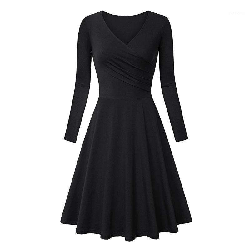 Casual Dresses Women' V-Neck Party Dress Solid Color Black Vintage Autumn Fashion Elegant Long Sleeve Midi Robe Femme 2021 #40, Gy
Casual Dresses Women' V-Neck Party Dress Solid Color Black Vintage Autumn Fashion Elegant Long Sleeve Midi Robe Femme 2021 #40, Gy