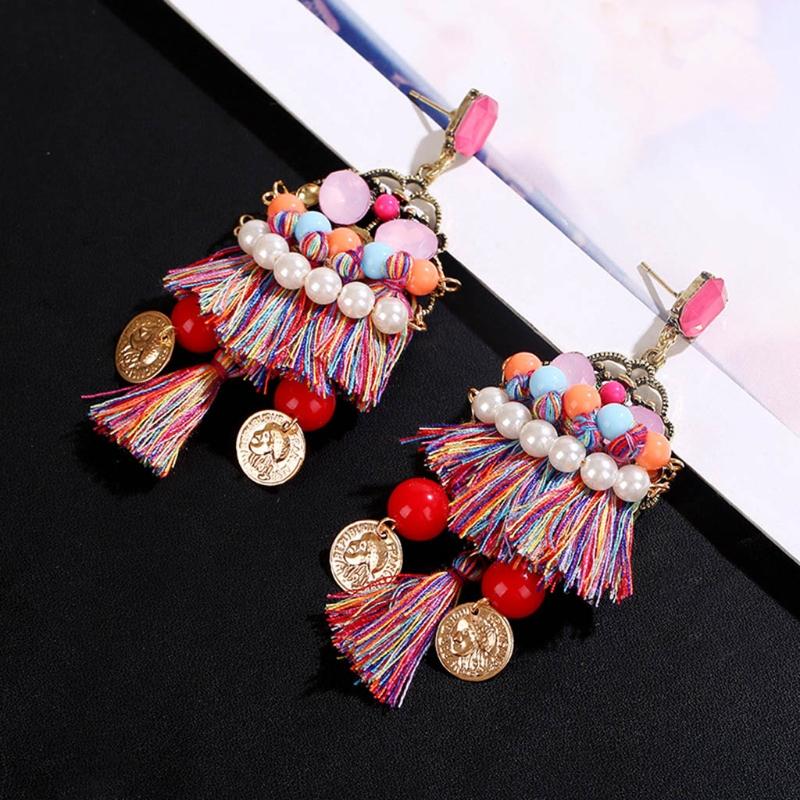 Women Bohemian Long Tassel Fringe Drop Dangle Earrings Boho Style Imitation Gem fashion
Women Bohemian Long Tassel Fringe Drop Dangle Earrings Boho Style Imitation Gem fashion