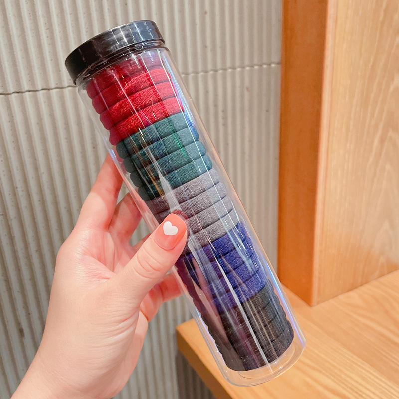 20pcs/set Milk Coffee Color Towel Ring Hair Ties Ponytail Holders Rubber Band Colorful Headband Hairs Bands For Girls Hair Accessories