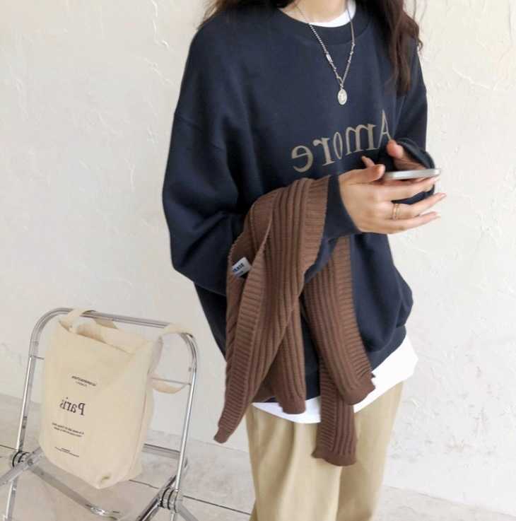 Autumn Japanese Style Outfit Casual Shirt Tops Full Sleeve Regular Length Loose Sweatshirt Cotton CHIC QT190 210609