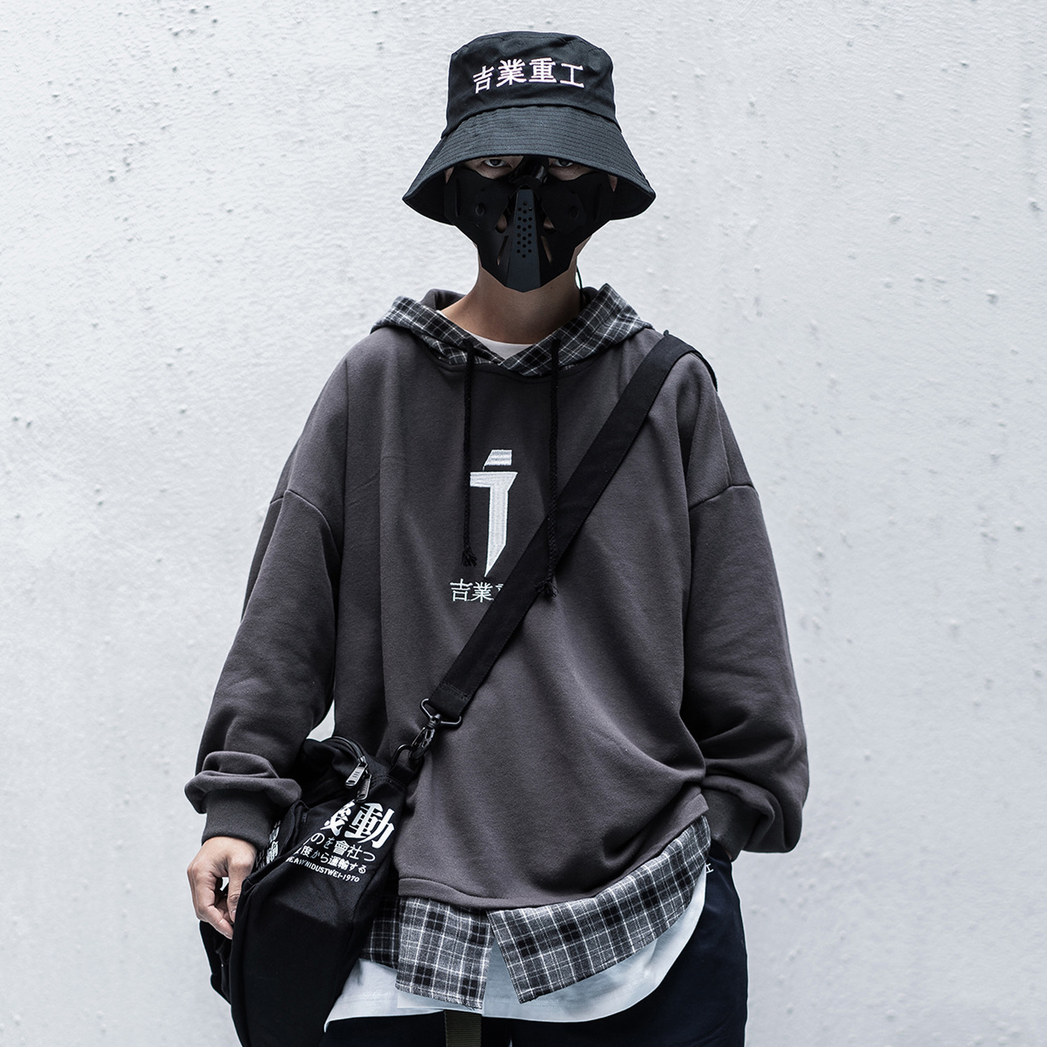 11 BYBB'S DARK Vintage Plaid Patchwork Hoodies Men Streetwear Hip Hop Letter Embroidery Sweatshirts Techwear Hoodie Pulover 201020