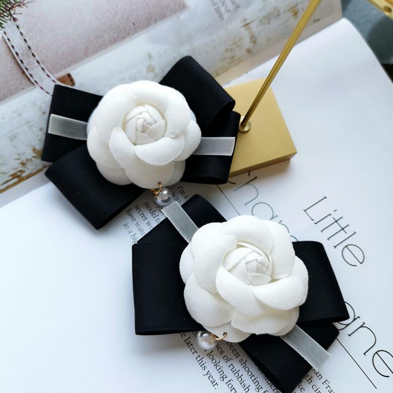 Pins, Brooches Korean Version Of High-end Pearl Bow Ribbon Camellia Flower Brooch Fashion Women's Jewelry Gifts
