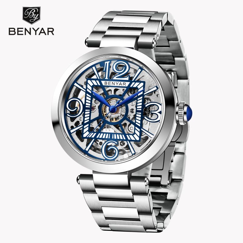 Wristwatches 2021 BENYAR Top Brand Men's Mechanical Watch Fashion Retro Stainless Steel Waterproof Reloj Hombre, Silver white
Wristwatches 2021 BENYAR Top Brand Men's Mechanical Watch Fashion Retro Stainless Steel Waterproof Reloj Hombre, Silver white