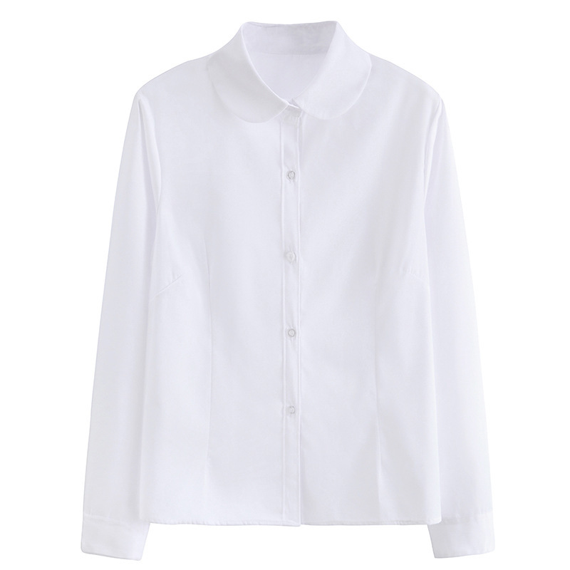 Lapel Long Sleeve White Shirt Women Blouses Uniform Work Harajuku Shirts Casual School Business Leisure Top Blusas Plus Size 5XL 210225
