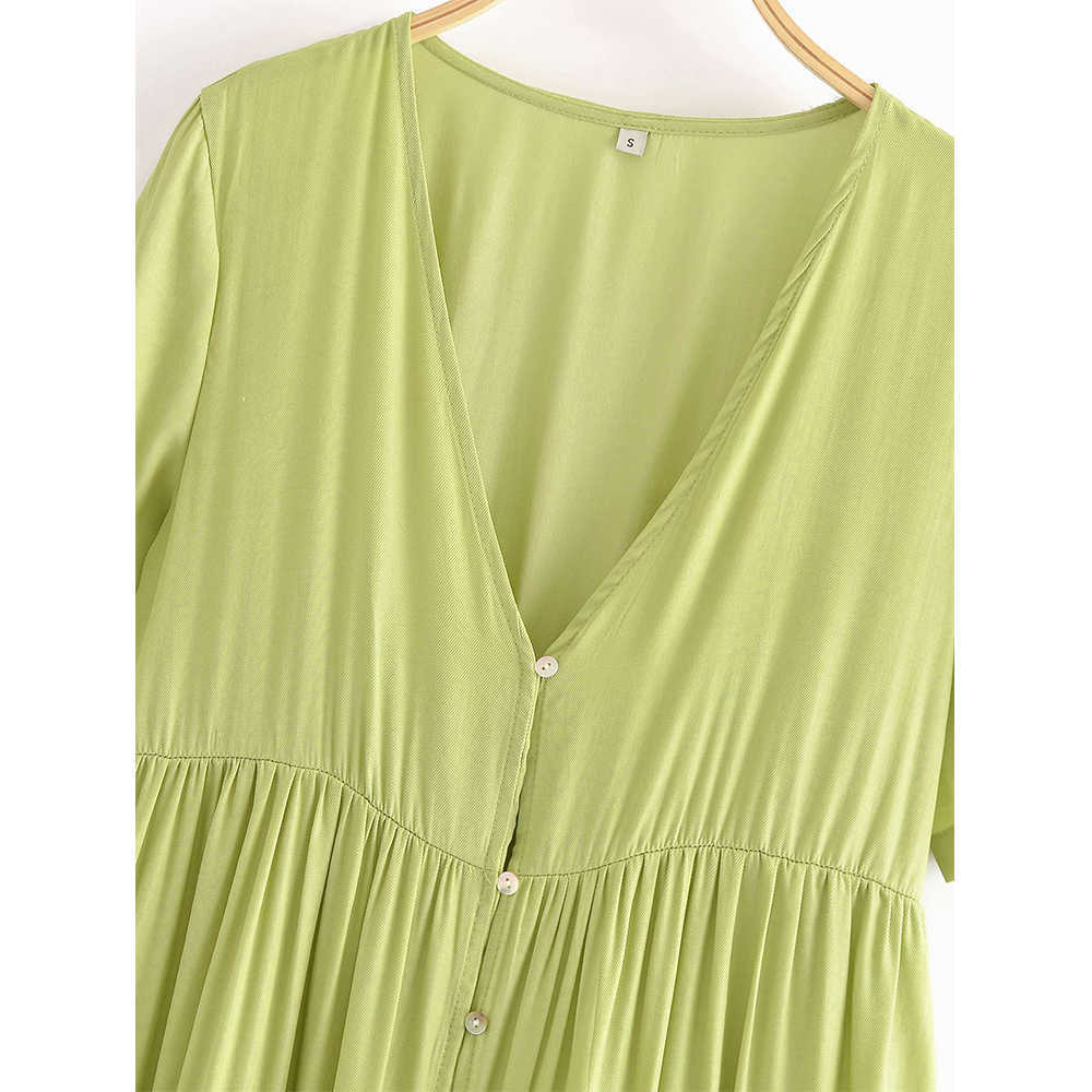 Summer Shirt Dress Women Short Sleeves Elegant Casual Chic Lady Loose Maxi Dress Woman Robe Femme 210709