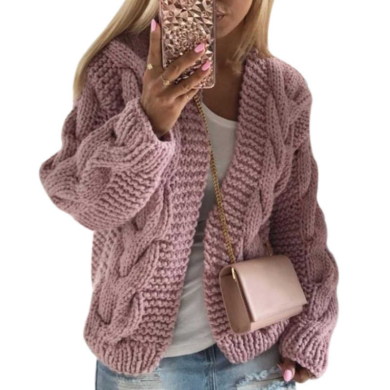 Women V-Neck Cardigan For Womens Autumn Female Loose Casual Black Long Sleeve Knitted Sweater Cardigans Woman White Sweaters 210604