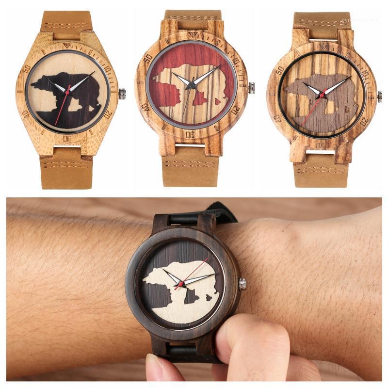 Wristwatches YISUYA Handmade Three-dimensional Polar Bear Pattern Quartz Luminous Function Leather Natural Wood Watch For Men Women, Brown
Wristwatches YISUYA Handmade Three-dimensional Polar Bear Pattern Quartz Luminous Function Leather Natural Wood Watch For Men Women, Brown