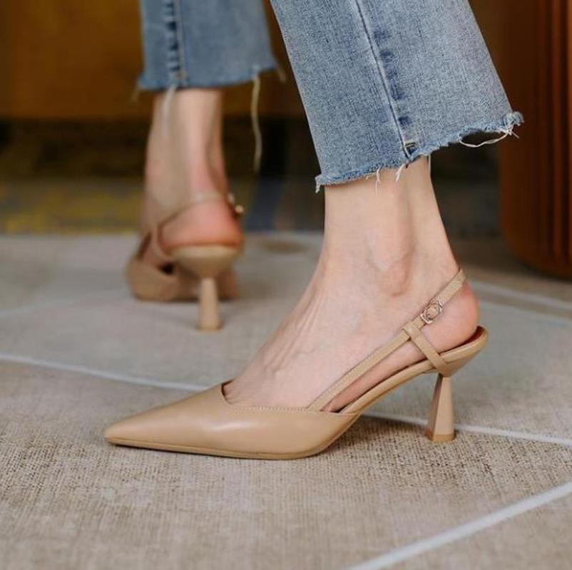 Dress Shoes French Style High-heeled Back Empty Single Women 2021 Pointed Toe Stiletto One-word Buckle Cap Sandals, Apricot
Dress Shoes French Style High-heeled Back Empty Single Women 2021 Pointed Toe Stiletto One-word Buckle Cap Sandals, Apricot