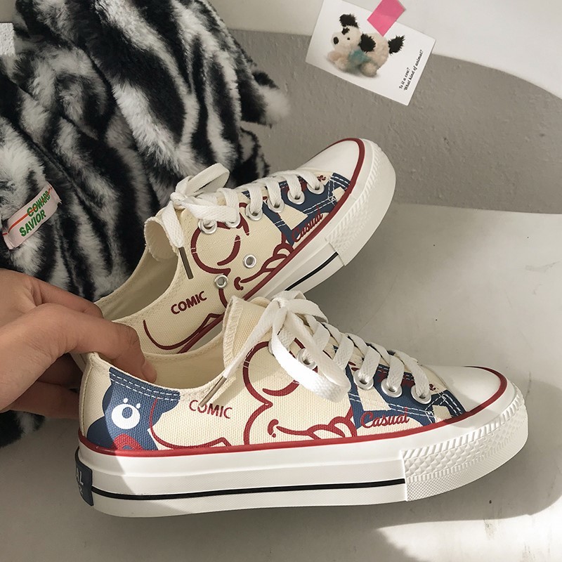 Mode Bear Graffiti Women's Canvas Top Harajuku Haphazard Student Lolita White Girls Lace Up to Running Shoes Bbz7
Mode Bear Graffiti Women's Canvas Top Harajuku Haphazard Student Lolita White Girls Lace Up to Running Shoes Bbz7