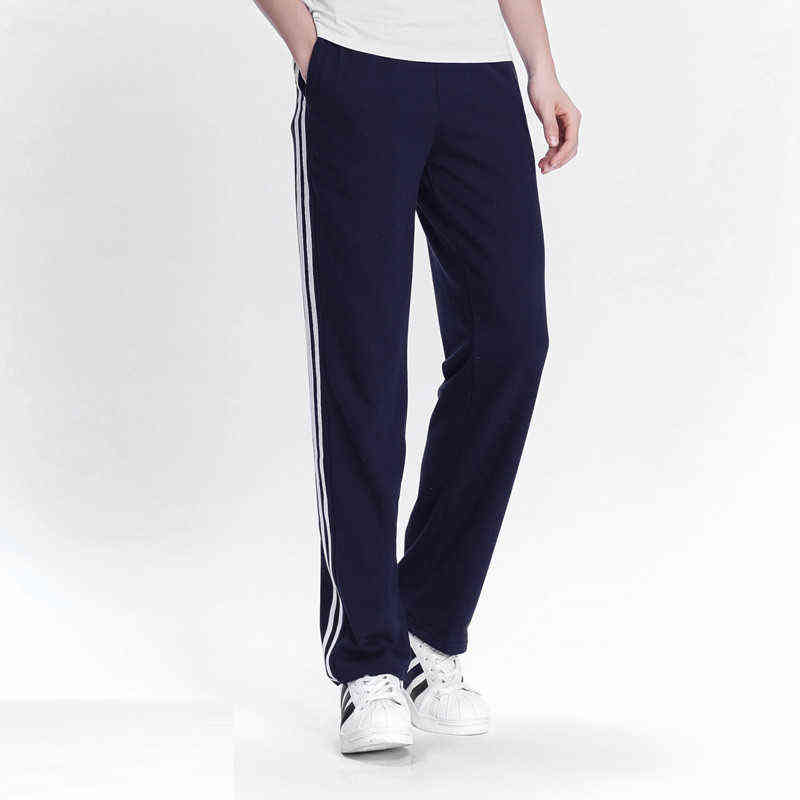 Spring Summer Men's Casual Sweatpants Men Basic Trousers Tracksuit Side Stripe Slim Breathable Sportswear Track Pants 211112