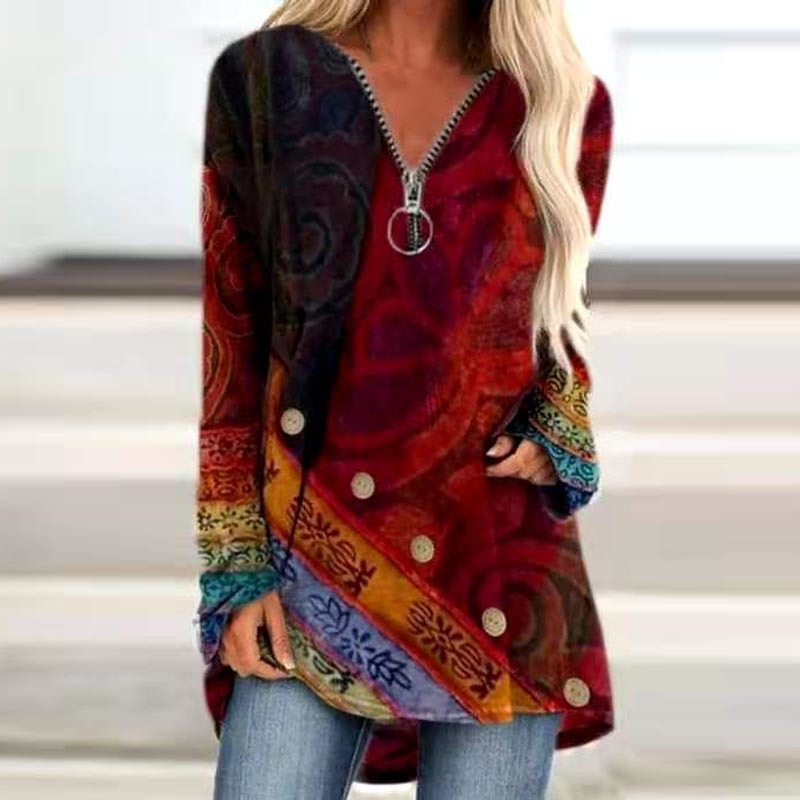Womens Casual Round Neck Tshirts Loose Long Sleeve Pullover T-shirt Harajuku Printed Tops Ladies O Neck Streetwear 210302