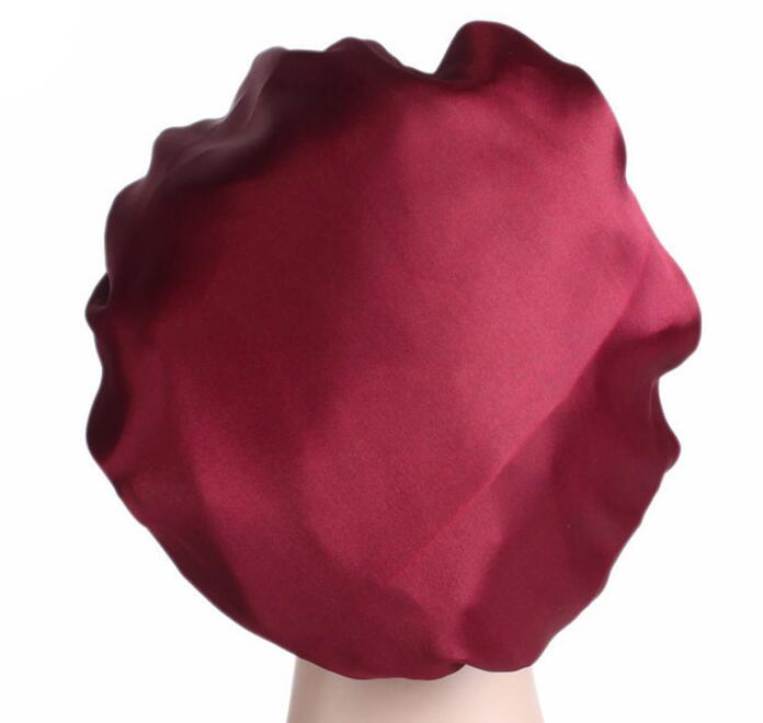 Newly Women's Satin Solid Sleeping Hat Night Sleep Hair Care Bonnet Nightcap For Women Men Unisex Cap bonnet de nuit GC559