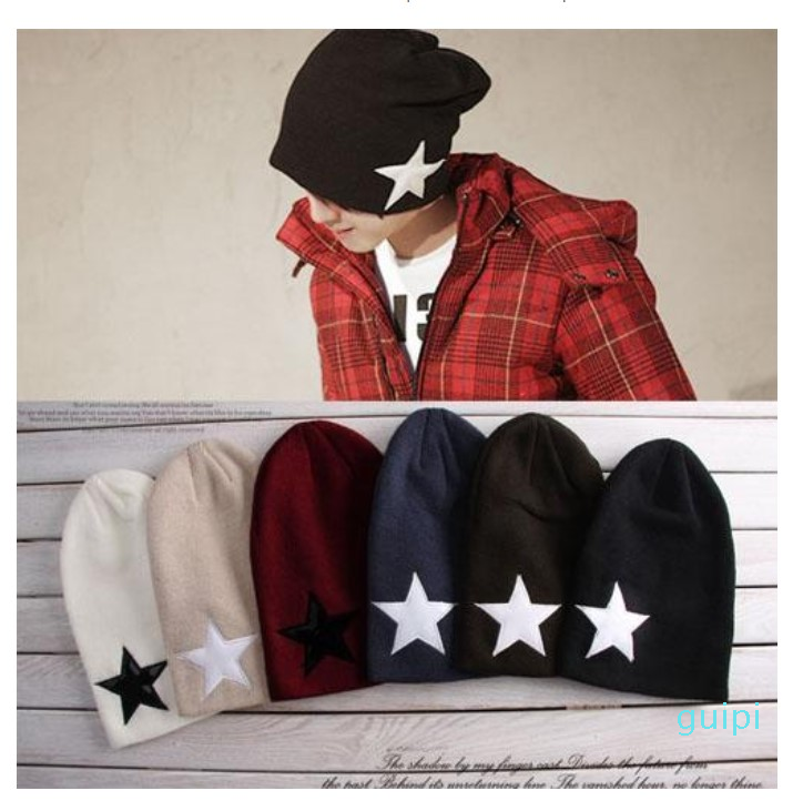 New Autumn winter Unisex hats five-pointed star wool knit hip-hop hat cap beanies for men women Lovers