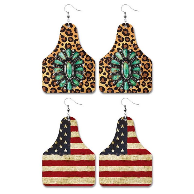 Dangle & Chandelier Leopard Print PU Leather Cow Ear Tag Drop Earrings For Women 2021 Trendy Stars And The Stripes Flag Jewelry
Dangle & Chandelier Leopard Print PU Leather Cow Ear Tag Drop Earrings For Women 2021 Trendy Stars And The Stripes Flag Jewelry