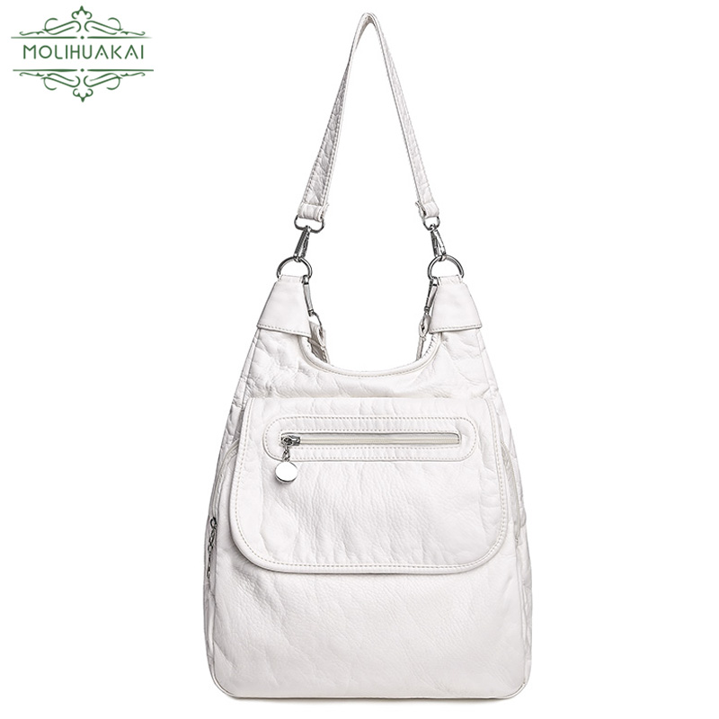 White Backpacks Fashion Soft Washed PU Leather Shoulder Bags Anti-thief Backpack Large Capacity School Bag for Teenager Girls
White Backpacks Fashion Soft Washed PU Leather Shoulder Bags Anti-thief Backpack Large Capacity School Bag for Teenager Girls