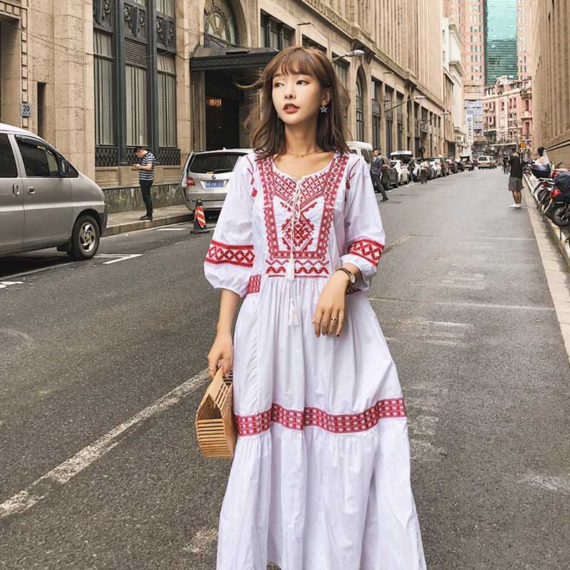 Ethnic Style Mujer Embroidery Fable Long Dress Autumn Maxi Pocket Tassel Sash Cotton Linen Vestidos Boho 210601, Navy blue
Ethnic Style Mujer Embroidery Fable Long Dress Autumn Maxi Pocket Tassel Sash Cotton Linen Vestidos Boho 210601, Navy blue
