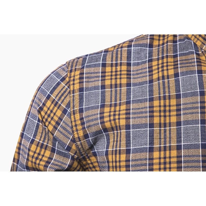 New Spring 100% Cotton Men Shirt Long Sleeve Plaid Social Shirt Men Slim Fit High Quality Social Business Mens Dress Shirts