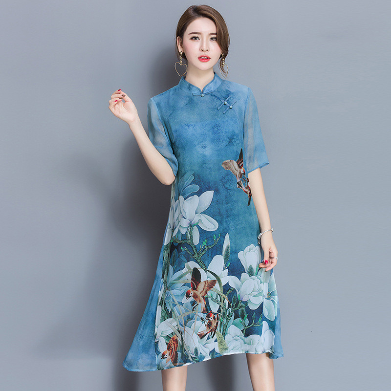 2021 New Vintage Qipao Floral Stand Collar Women Spring Summer Half Sleeve Slim Chiffon Es Vestidos Plus Size Wxf627 Vhwm, Purple
2021 New Vintage Qipao Floral Stand Collar Women Spring Summer Half Sleeve Slim Chiffon Es Vestidos Plus Size Wxf627 Vhwm, Purple