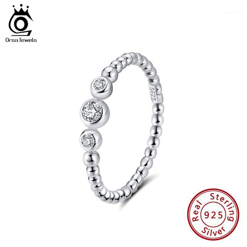 Cluster Rings ORSA JEWELS Authentic 925 Sterling Silver Mellow Round Beads WIth Zircon Fit Female Fingers Jewelry SR2321
Cluster Rings ORSA JEWELS Authentic 925 Sterling Silver Mellow Round Beads WIth Zircon Fit Female Fingers Jewelry SR2321