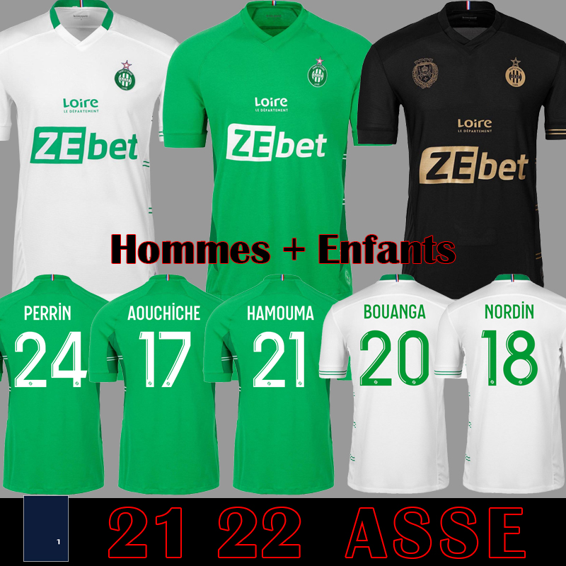 Maillot ASSE 2021 2022 AS Etienne Soccer Jerseys 21 22 HAMOUMA AOUCHICHE BOUANGA LE COQ PERRIN Adult Kids Kit Football shirts equipment от DHgate WW