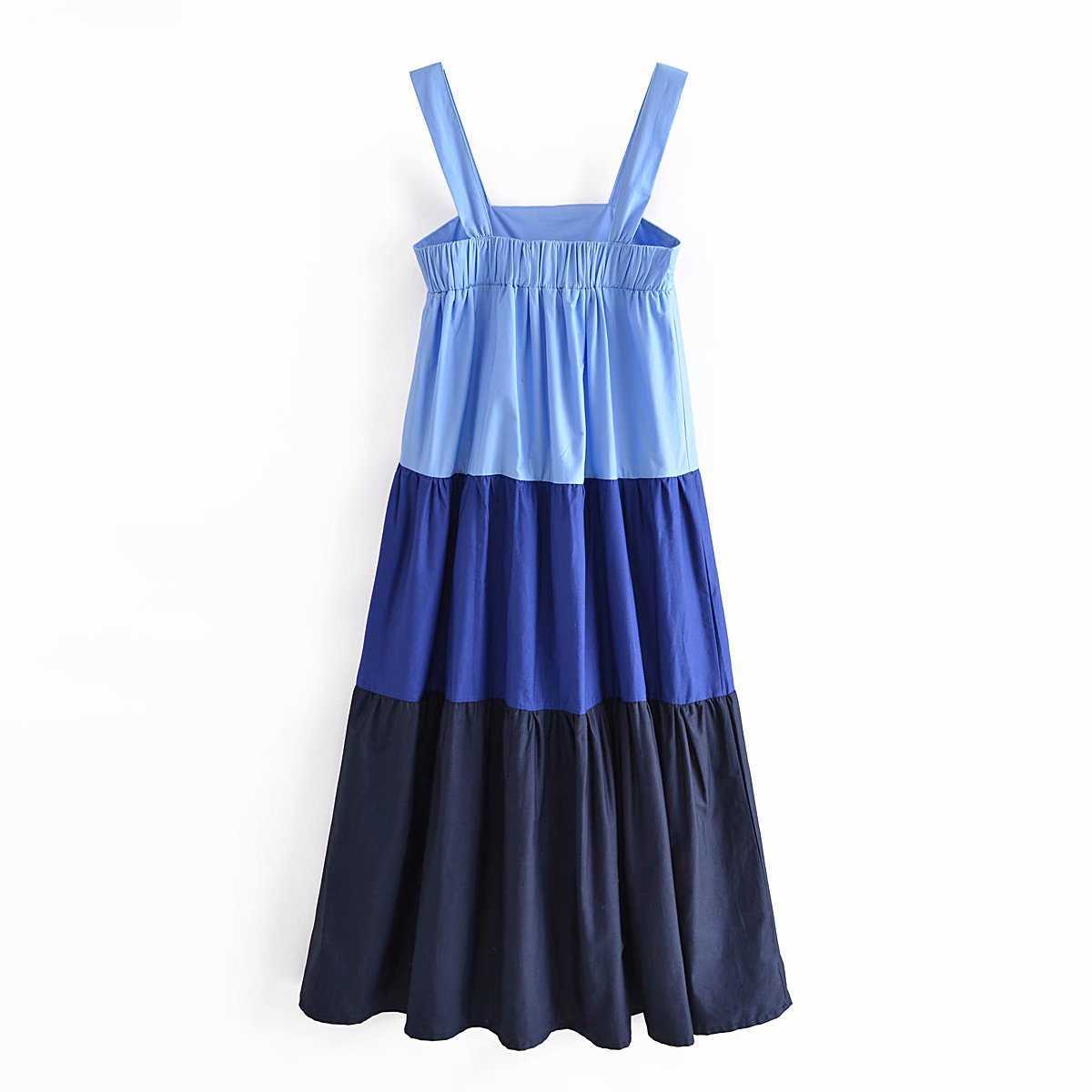 Summer Dress Women Patchwork Elegant Casual Fashion Chic Lady Maxi Dress Women Sundress robe femme 210709