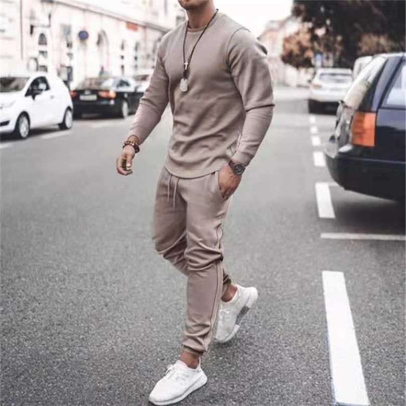 Summer Men Casual Suit Long Sleeve T Shirt+Pants Solid Male Tracksuit Set Men's Brand Clothing 2 Pieces Sets Sweatusuit 211109, Gray
Summer Men Casual Suit Long Sleeve T Shirt+Pants Solid Male Tracksuit Set Men's Brand Clothing 2 Pieces Sets Sweatusuit 211109, Gray