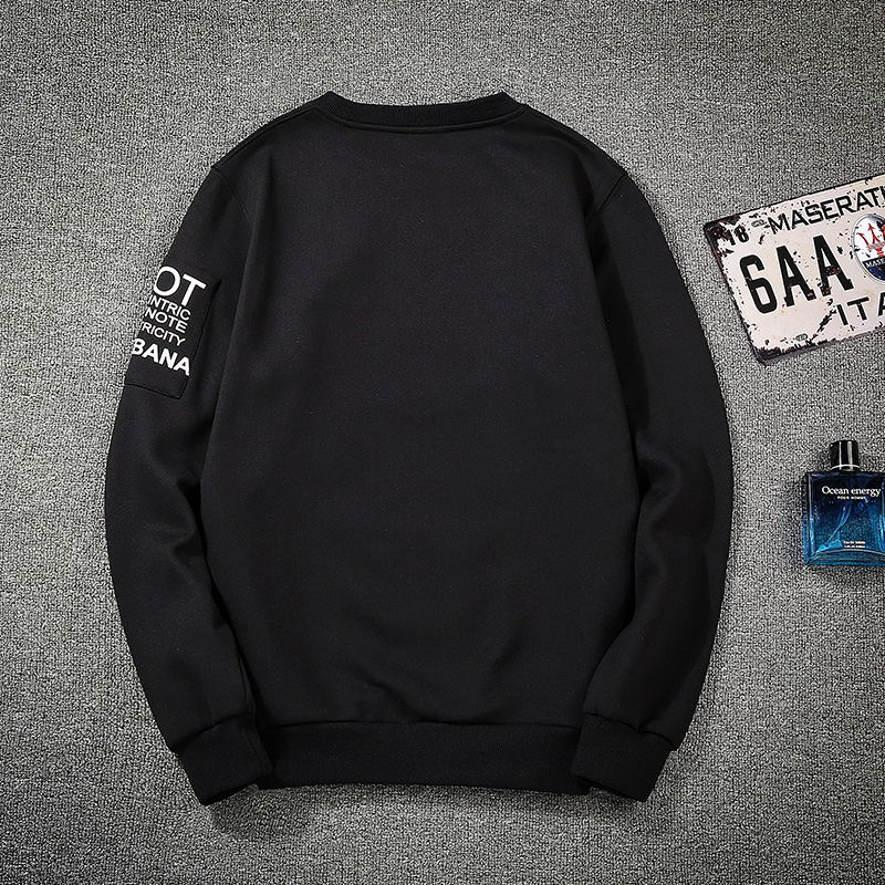 Mens Casual Sweatshirts Solid Color Letter Print O-Neck Men Pullovers Simple Streetwear Loose Autumn Man Clothing Hip-Hop 201127