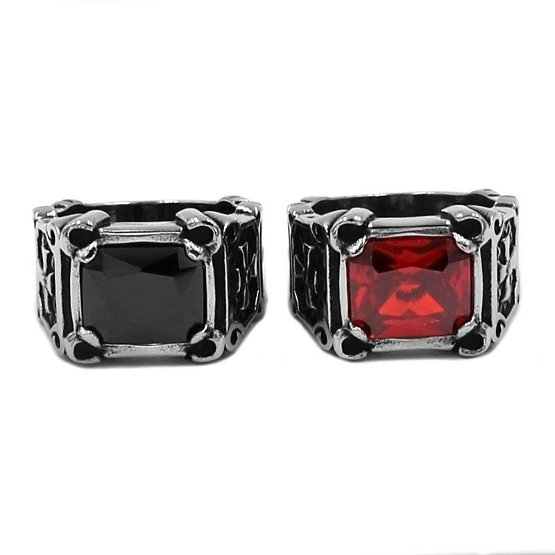 Cluster Rings Wholesale Gothic Biker Cross Ring Stainless Steel Jewelry Punk Black Red Stone Male Gifts 865B
Cluster Rings Wholesale Gothic Biker Cross Ring Stainless Steel Jewelry Punk Black Red Stone Male Gifts 865B