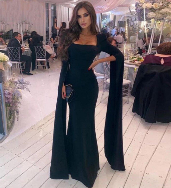 Modern Black Mermaid Prom Dresses Bridal Long Sleeves Evening Dress Formal Night Party Gowns Dubai Vestidos De Fiesta robe de soiree 2022