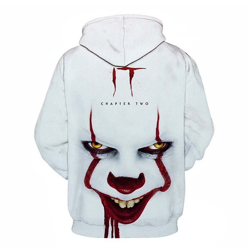 Horror Movie IT Clown 3D Print Hoodie Funny Pullover joker sweatshirt Hip Hop Sudadera hombre coat winter jacket men harajuku 201020