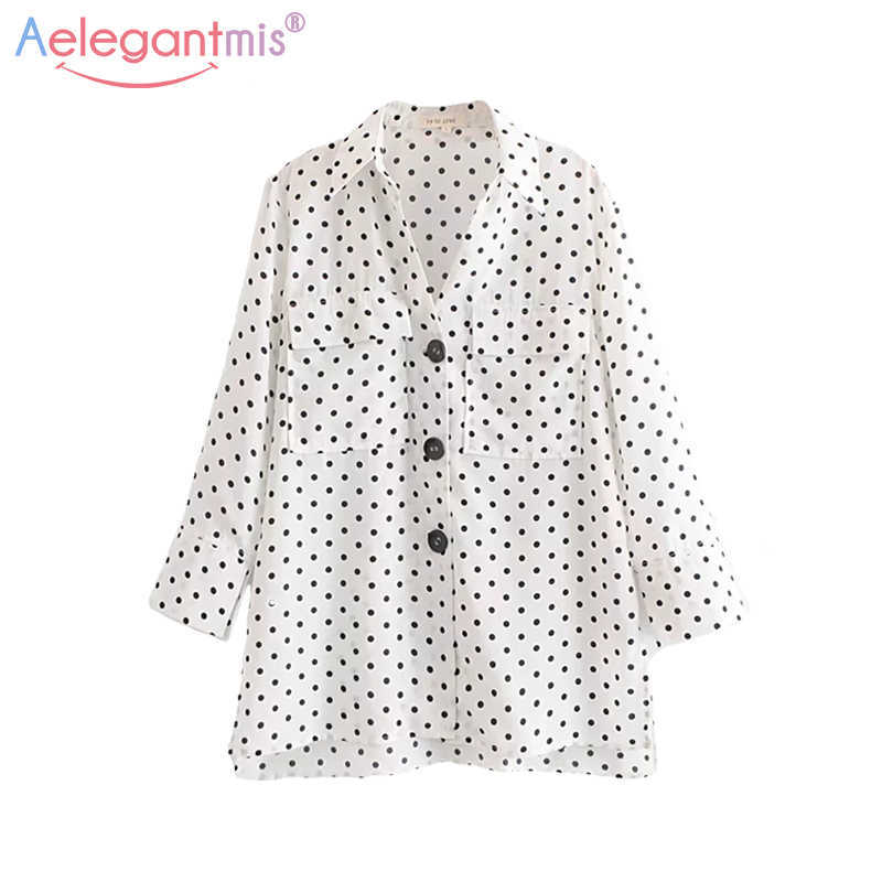 Aelegantmis Women Summer Casual Dot Print Chiffon Blouse Elegant Turn-down Collar Long Sleeve Blouses Ladies Fashion Shirt Tops 210607, White
Aelegantmis Women Summer Casual Dot Print Chiffon Blouse Elegant Turn-down Collar Long Sleeve Blouses Ladies Fashion Shirt Tops 210607, White