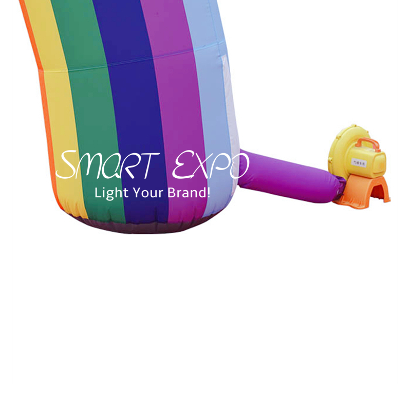 Custom Inflatable Archway 0.75xW8xH4m Rainbow Arch Promotion Stand with Full Printing and Blower