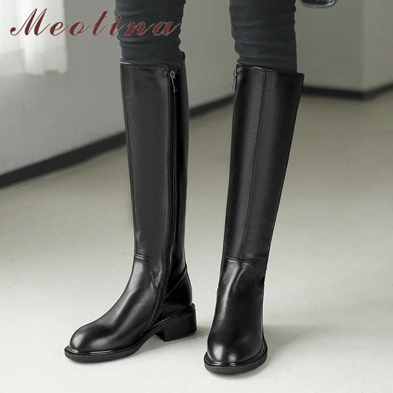 Meotina Natural Genuine Leather Block Heels Riding Boots Women Long Boots Shoes Zip Mid Heel Knee High Boots Autumn Winter Black 210608, Black synthetic lin
Meotina Natural Genuine Leather Block Heels Riding Boots Women Long Boots Shoes Zip Mid Heel Knee High Boots Autumn Winter Black 210608, Black synthetic lin