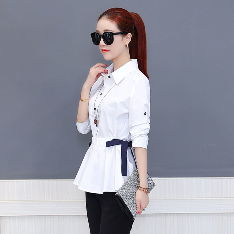 Office Work Wear Women Spring Autumn Style Chiffon Blouses Shirts Lady Casual Bow Tie Sashes Blusas Tops DD1773 210225