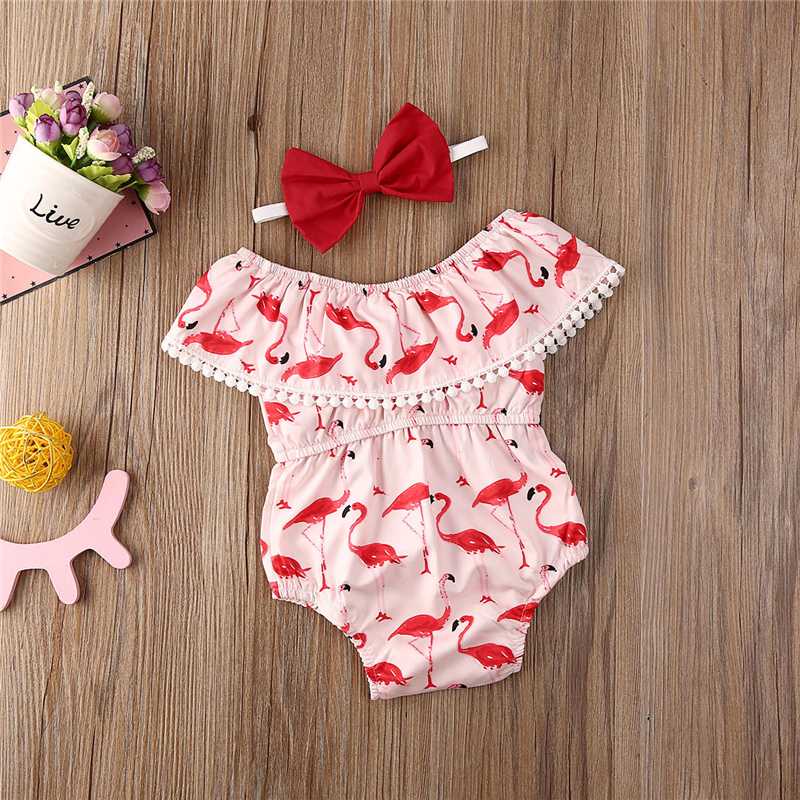0-24M Baby Girl Bow Sleeveless Romper Girls Floral Off Shoulder Tassel Jumpsuit Infant Outfits Summer Flamingo Sunsuit, Default color
0-24M Baby Girl Bow Sleeveless Romper Girls Floral Off Shoulder Tassel Jumpsuit Infant Outfits Summer Flamingo Sunsuit, Default color