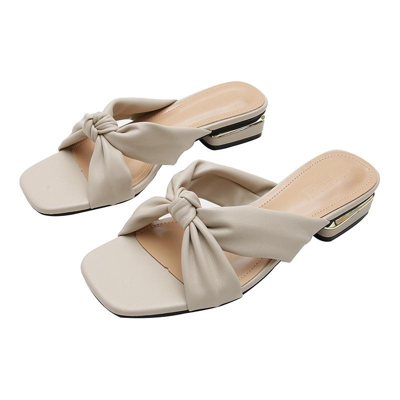 Slippers Slipper Outside Summer Wear Fashion 2021 Wedges Heels Large Size Women Shoes, Beige