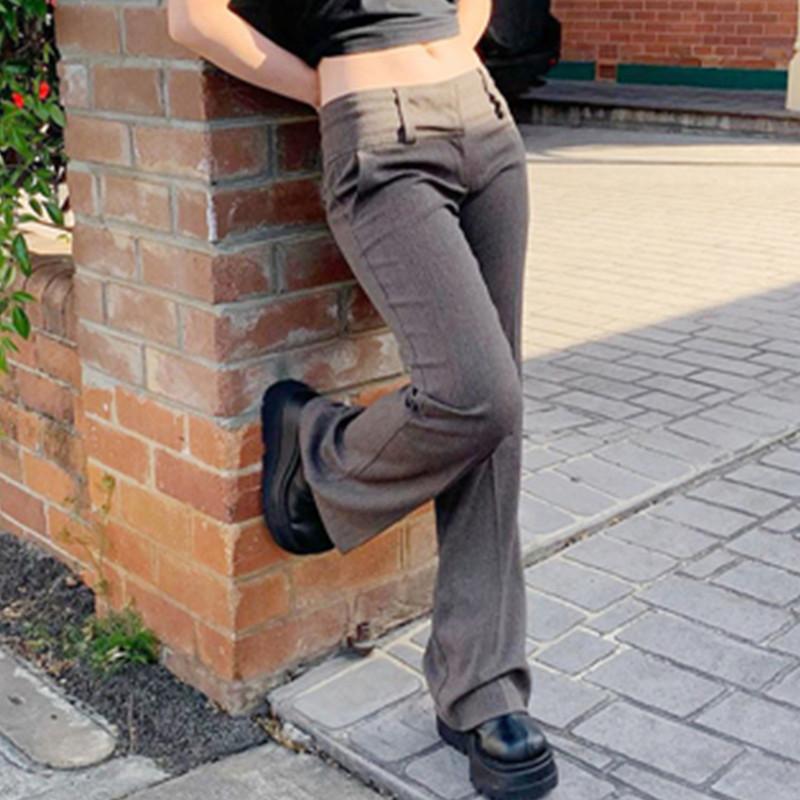 Women' Pants & Capris 2021 Low Waist Brown Y2K Streetwear Vintage Slim Flare 90s Fashion Outfits Casual Long Trousers For Woman
Women' Pants & Capris 2021 Low Waist Brown Y2K Streetwear Vintage Slim Flare 90s Fashion Outfits Casual Long Trousers For Woman