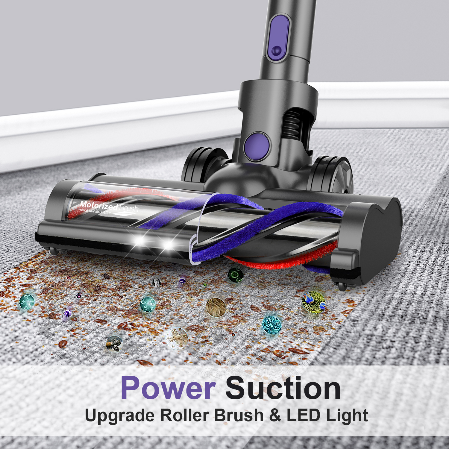 Zoker By Onson Handle Vacuum cleaner Household Bagless Cordless Wireless Rechargeable Handheld Portable Stick for Floor Carpet Pet Car