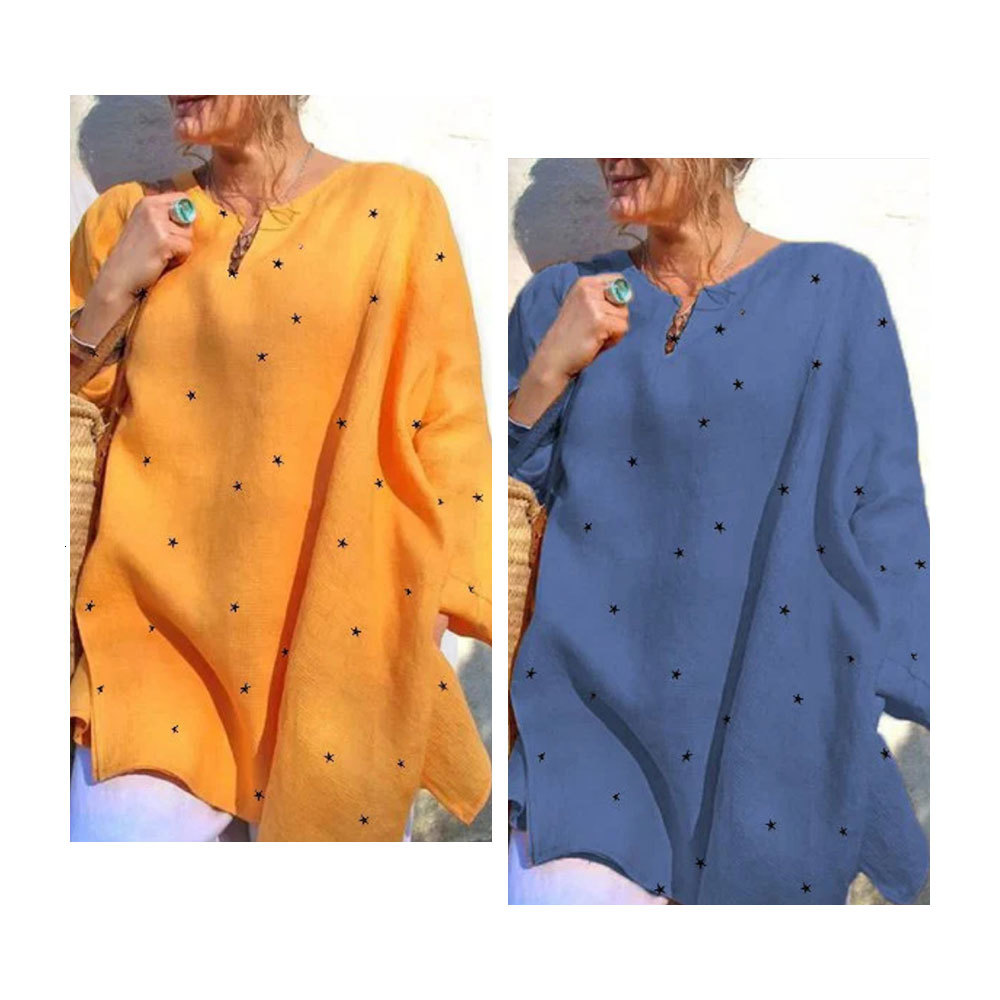 2021 Long Sleeve v Neck Stars Print Loose Blouse Casual Oversized Shirt New Elegant Tops Ladies Clothing 2b5e, As photo
2021 Long Sleeve v Neck Stars Print Loose Blouse Casual Oversized Shirt New Elegant Tops Ladies Clothing 2b5e, As photo