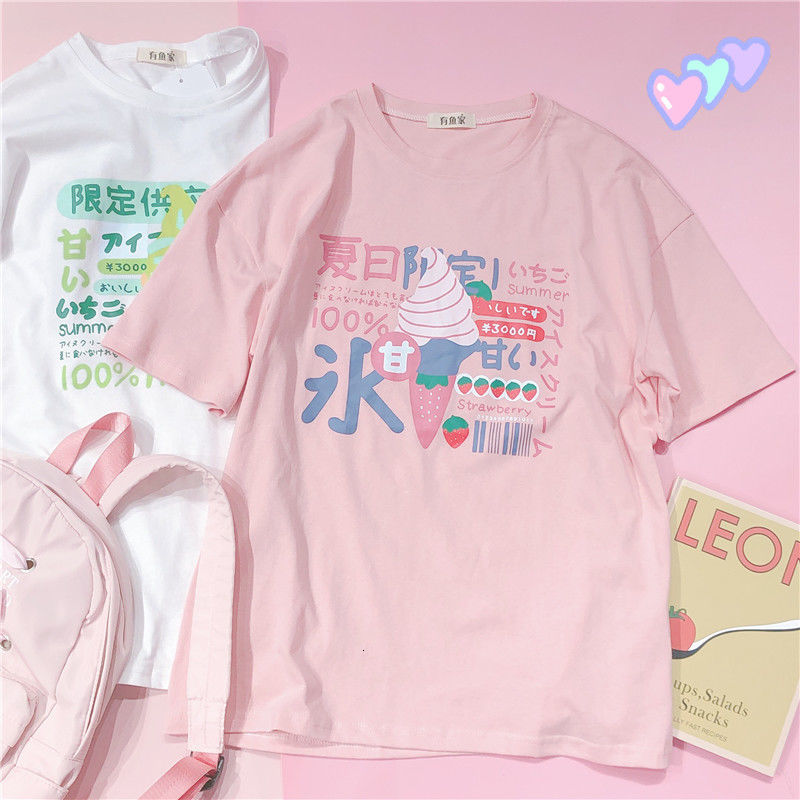 2021 New Harajuku Kawaii Short-sleeve of Summer 's Women From Cartoons T-shirts Young School Shirt T-shirt Clothes Dq0x, White 
2021 New Harajuku Kawaii Short-sleeve of Summer 's Women From Cartoons T-shirts Young School Shirt T-shirt Clothes Dq0x, White