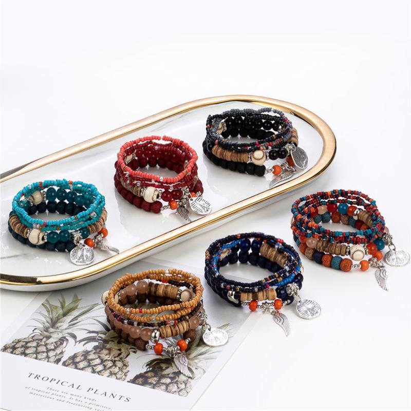 Beaded, Strands Handmade Multi-layer Stretch Beaded Bracelet Set Colorful Boho Acrylic Glass Bracelets For Women Personalized Jewelry Wholes
Beaded, Strands Handmade Multi-layer Stretch Beaded Bracelet Set Colorful Boho Acrylic Glass Bracelets For Women Personalized Jewelry Wholes