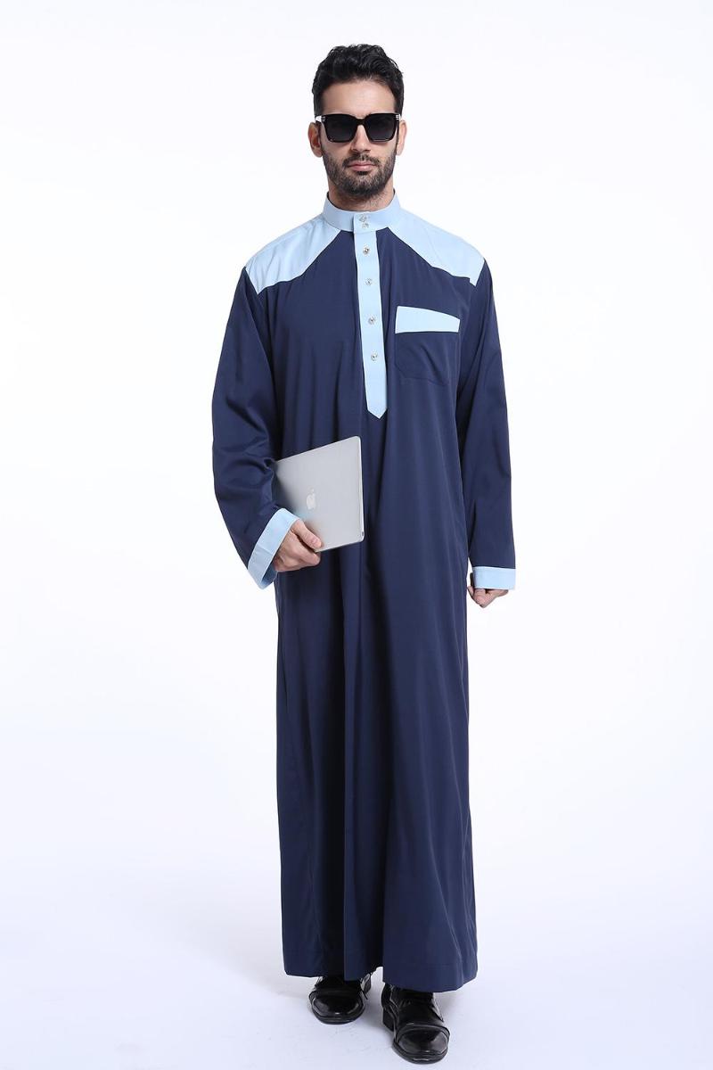 Muslim Men Clothing Robe Long Sleeve Saudi Arab Thobe Jubba Thobe Kaftan Middle East Islamic Jubba Dishdasha Thawb Abaya